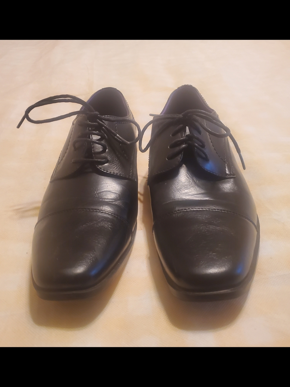 Perry Ellis Black Cap-Toe Lace-Up Oxfords